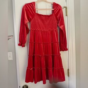 Crown & Ivy Kids Red Velour Dress - Size XL (16)